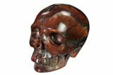 Realistic, Polished Red Picture Jasper Skull #150949-2